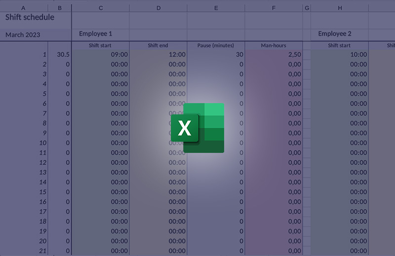 Monatliche Dienstplan-Vorlage für Excel