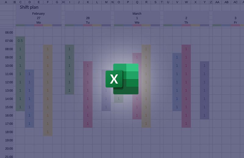 Wochentliche Dienstplan-Vorlage für Excel