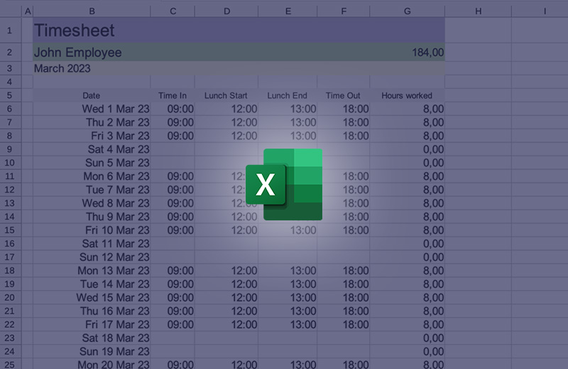 Zeitnachweis-Vorlage für Excel